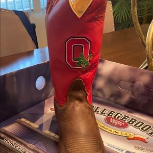 OHIO STATE ALL LEATHER COWBOY BOOT.   NEVER WORN